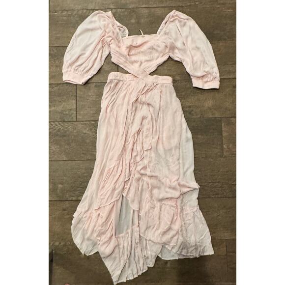 Free People Cross My Heart Cutout Maxi Dress in Rosewater Size Medium - Picture 3 of 8